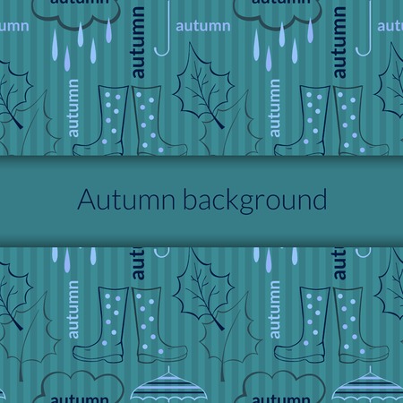 Beautiful autumn vector background with seasonal attributes with space for textのイラスト素材