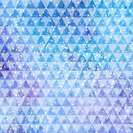 Watercolor spot with triangles and snow, abstract vector backgroundのイラスト素材