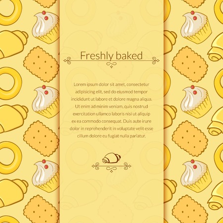 Vector illustration delicious in doodle style, background with place for textのイラスト素材