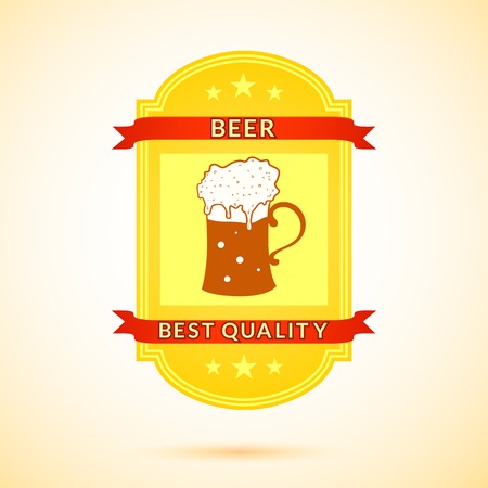 Retro vector beer label isolated white backgroundのイラスト素材