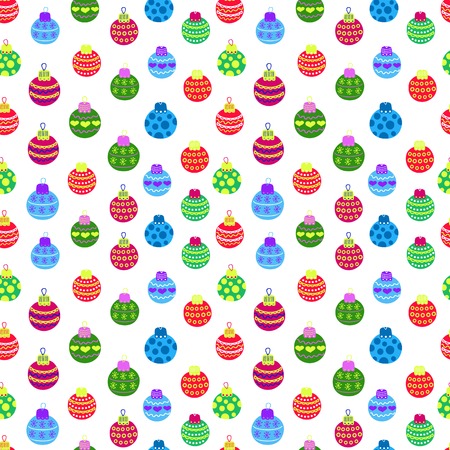 Christmas decorations, balls, seamless pattern, light backgroundのイラスト素材