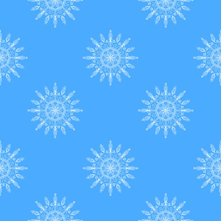 Beautiful complex seamless pattern with snowflakes, vector backgroundのイラスト素材