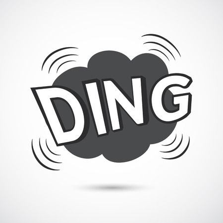 Comic bubbles vector isolated black and white illustration, bell soundのイラスト素材