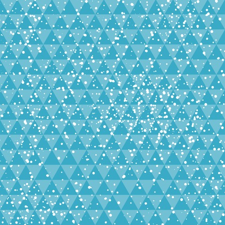 Tech blue on abstract geometric background with snowflakes, vector background for cards, wrapping paper, wallpaperのイラスト素材