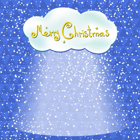 Tech blue on abstract geometric background with snowflakes, vector background for cards, wrapping paper, wallpaperのイラスト素材