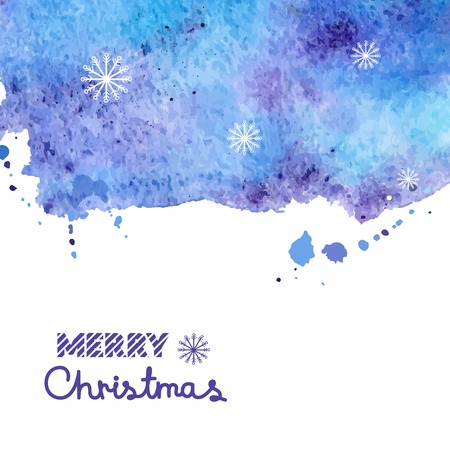 Watercolor vector background, Christmas illustration with space for textのイラスト素材