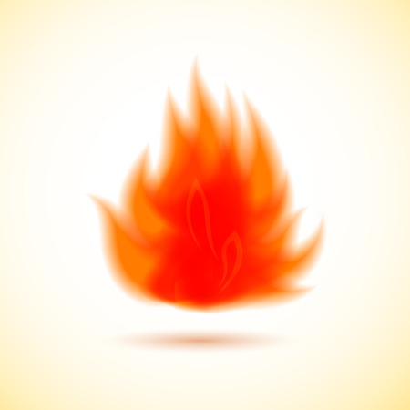 Vector symbol of fire, in realistic style isolated from background, beautiful flame of fire,  icon element of fireのイラスト素材
