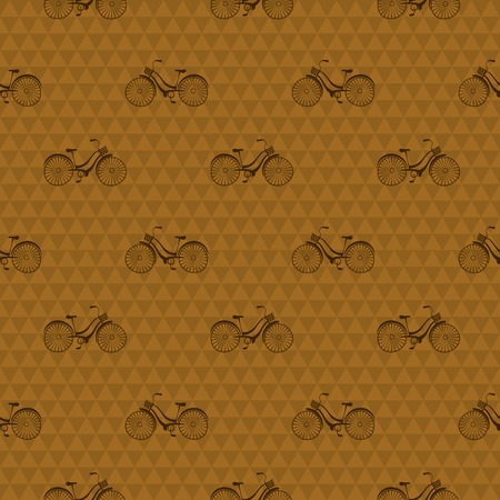 Seamless vector pattern with repeated images of bicycleのイラスト素材