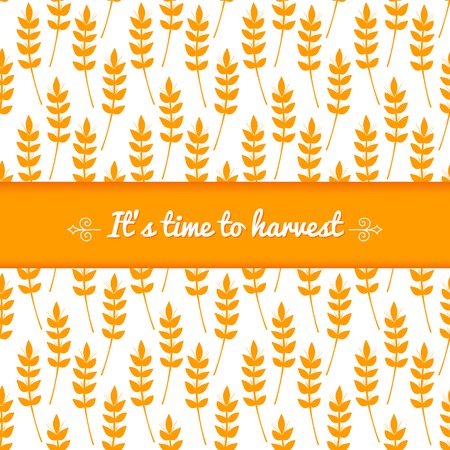 Vector background with ears of wheat and central space for textのイラスト素材