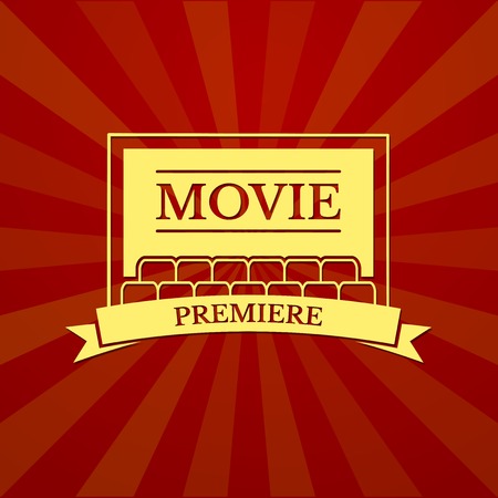 Movie premiere, cinema logo, vector film illustrationのイラスト素材