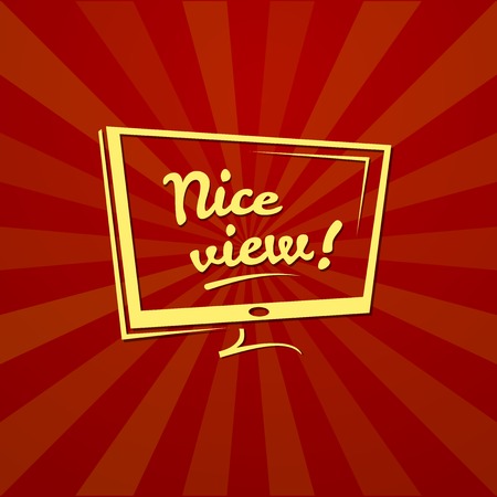 Nice view sign, cinema logo, vector film illustrationのイラスト素材