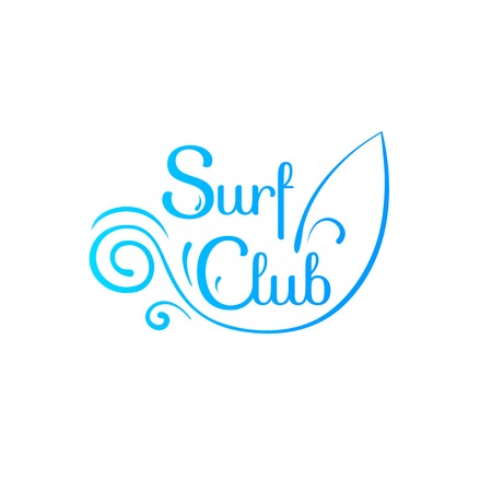 Summer sign, surf club, retro typography, sea and beach logoのイラスト素材