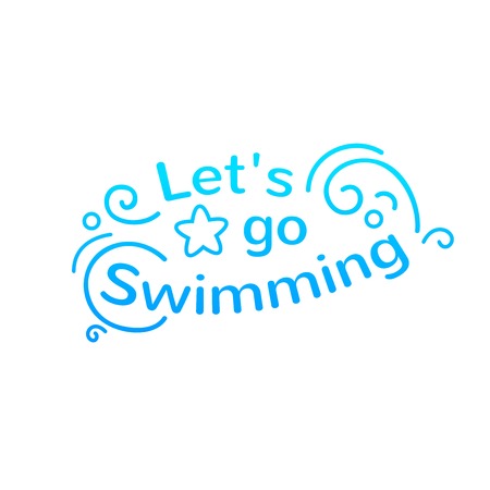 Summer sign, let us go swimming, retro typography, sea and beach logoのイラスト素材