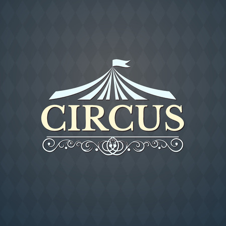Circus icon, vintage badge, illustration isolated on backgroundのイラスト素材