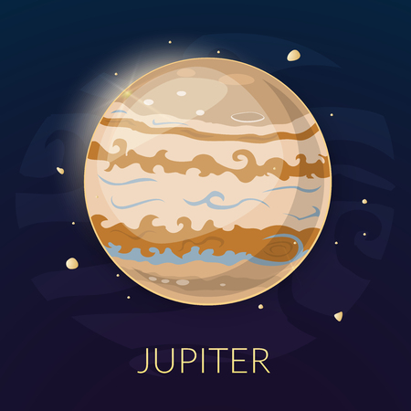 The planet Jupiter, vector illustration isolated on backgroundのイラスト素材