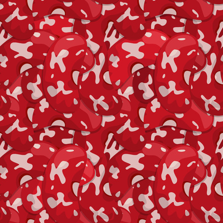 Seamless pattern with red spotty beans, vector illustrationのイラスト素材