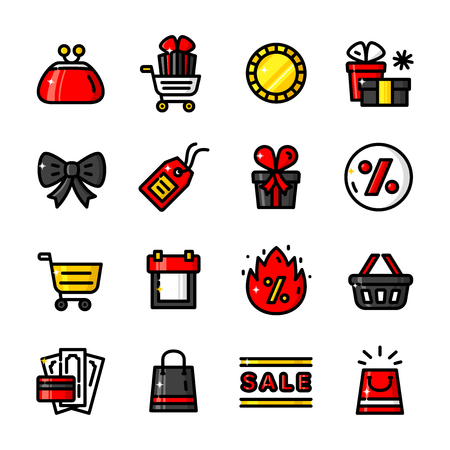 Black Friday icons, vector illustrationの写真素材