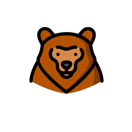 Brown grizzly bear vector illustrationのイラスト素材