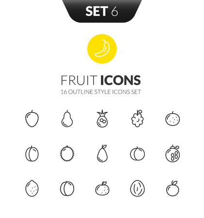 Outline black icons set in thin modern design styleのイラスト素材