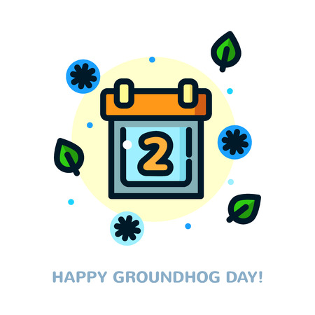 Groundhog day vector illustrationのイラスト素材