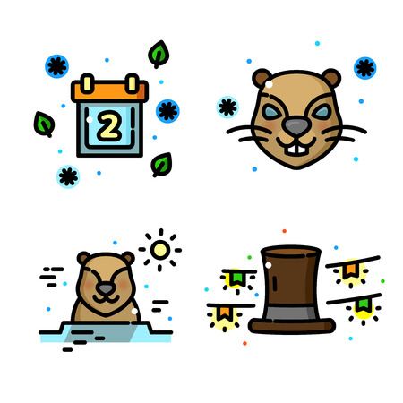 Groundhog day vector illustrationのイラスト素材