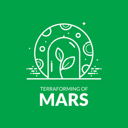 Terraforming of Mars, vector illustrationのイラスト素材
