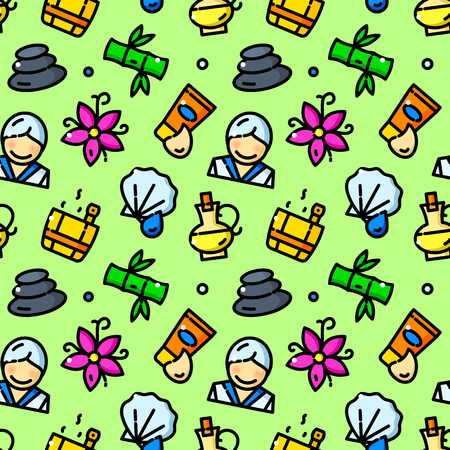 SPA seamless pattern vector illustrationのイラスト素材