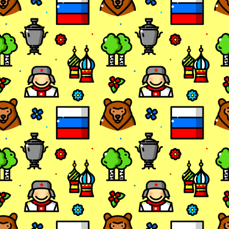 Russia seamless pattern vector illustrationのイラスト素材