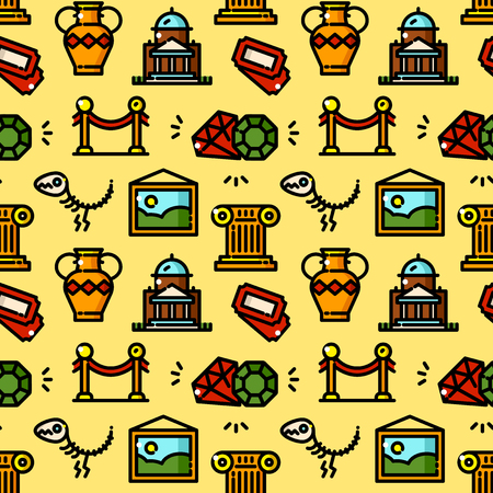 Museum seamless pattern vector illustrationのイラスト素材