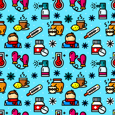 Cold seamless pattern vector illustrationのイラスト素材