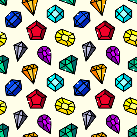 Gems seamless pattern vector illustrationのイラスト素材