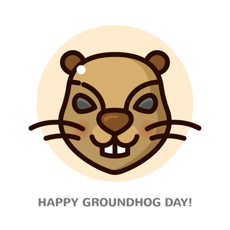 Groundhog day vector illustrationのイラスト素材