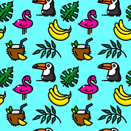 Tropical seamless pattern vector illustrationのイラスト素材