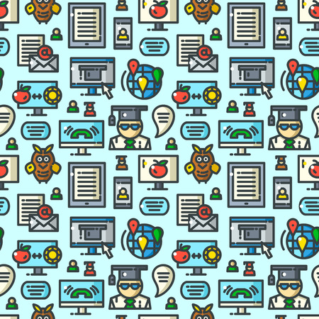 Online training vector seamless pattern vectorのイラスト素材