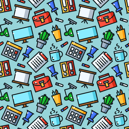 Office seamless pattern vector illustrationのイラスト素材