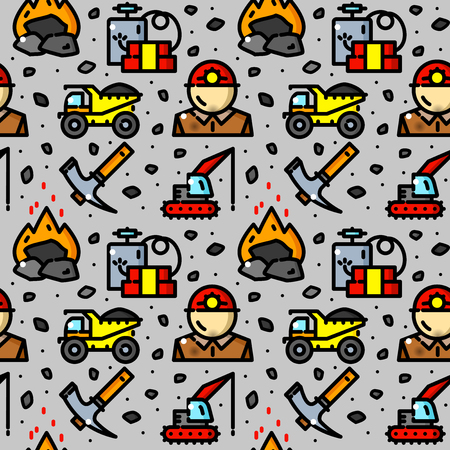 Coal mining seamless pattern vector illustrationのイラスト素材