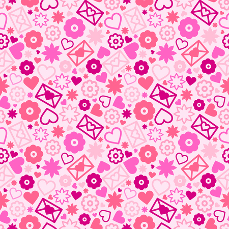Valentines Day element seamless patter background illustration.のイラスト素材