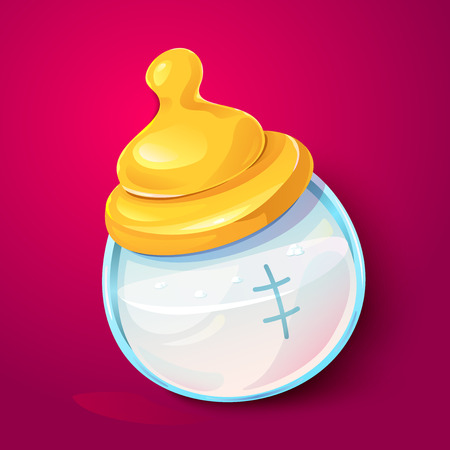 Milk baby bottle vector illlustrationのイラスト素材