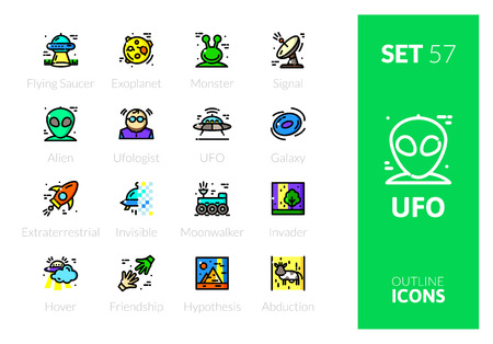 Outline color icons setのイラスト素材