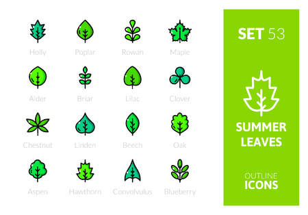 Outline color icons setのイラスト素材