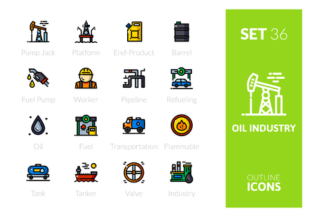 Outline color icons setのイラスト素材