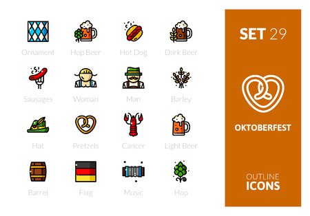Outline color icons setのイラスト素材