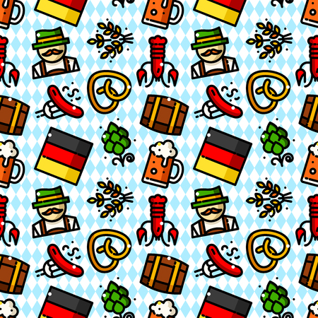 Oktoberfest seamless pattern vector illustrationのイラスト素材