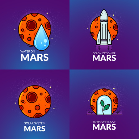 Planet Mars , vector illustrationのイラスト素材