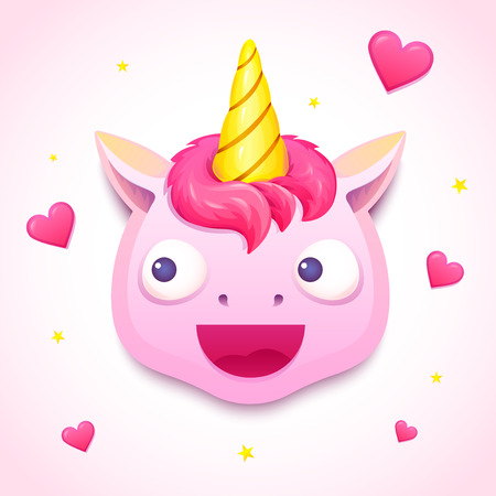 Emoji unicorn face, vector illustrationのイラスト素材