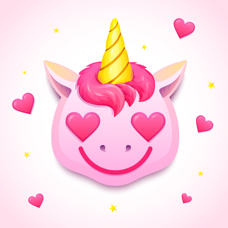 Emoji unicorn face, vector illustrationのイラスト素材