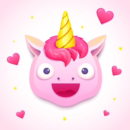 Emoji unicorn face, vector illustrationのイラスト素材
