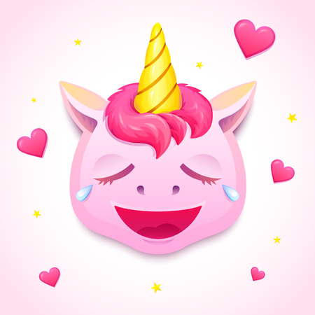 Emoji unicorn face, vector illustrationのイラスト素材