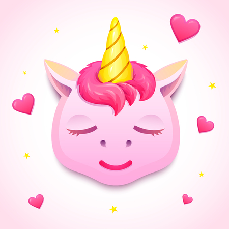 Emoji unicorn face, vector illustrationのイラスト素材