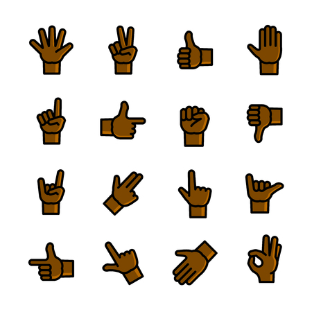 Gestures icons set, vector illustrationの写真素材